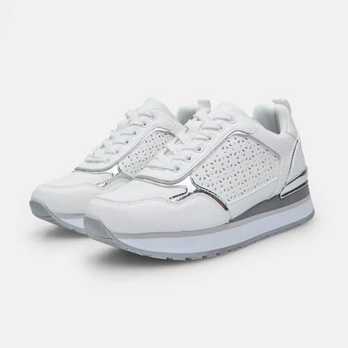 Bata sneakers femme plateforme 3 cm blanche