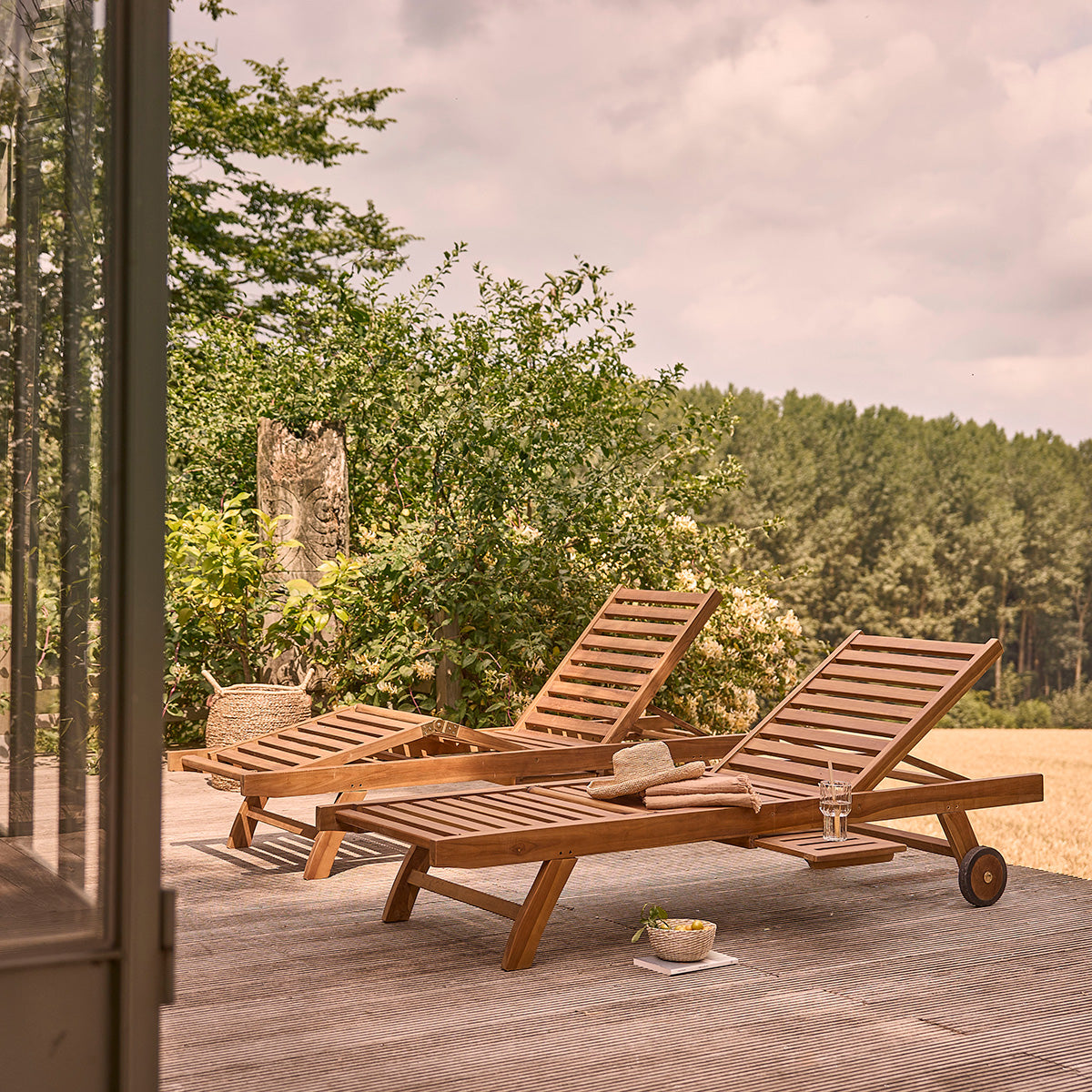 Berah Getah Jardin bain de soleil teck huilé lot de 2