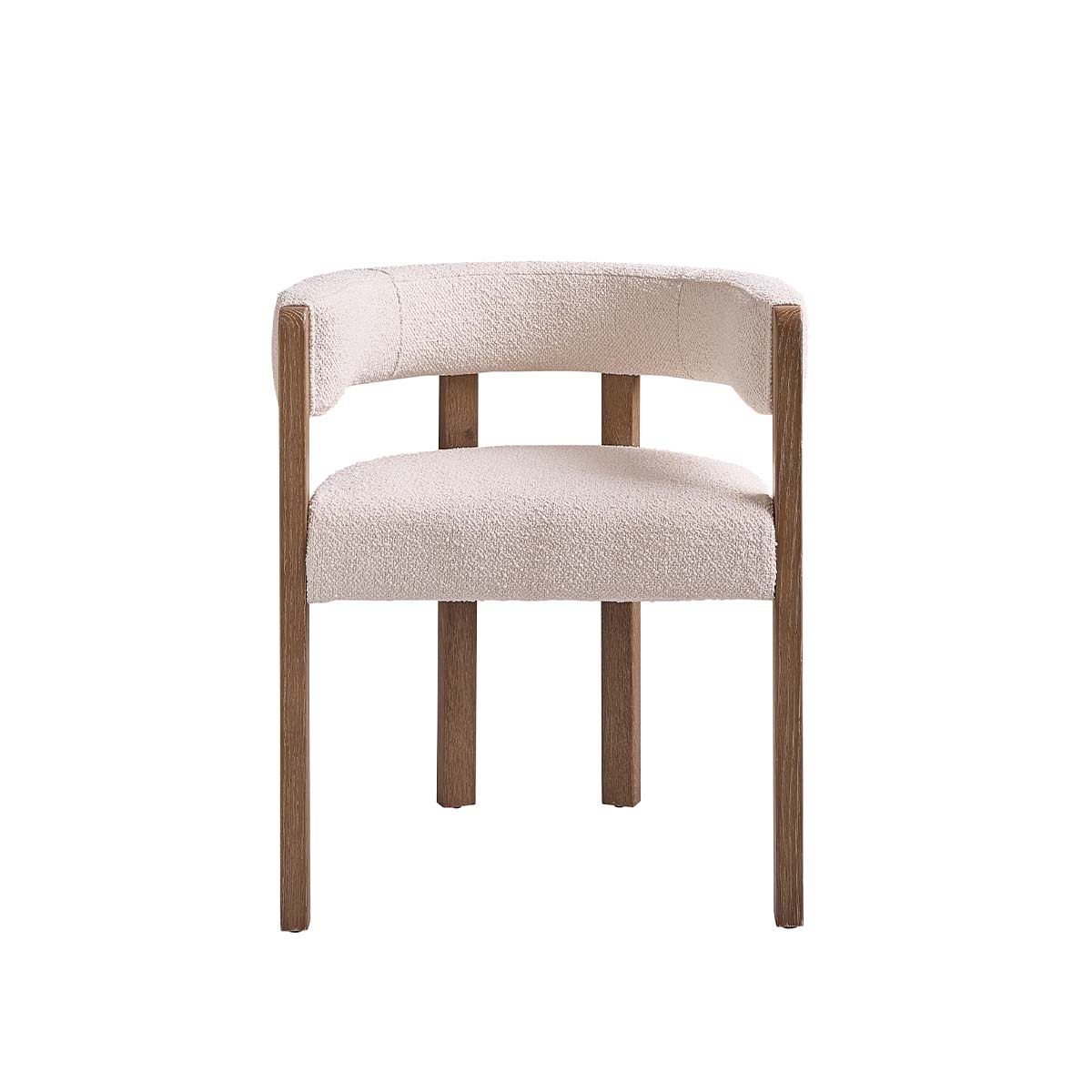 Berah Getah Cléa chaise chêne bouclette écrue