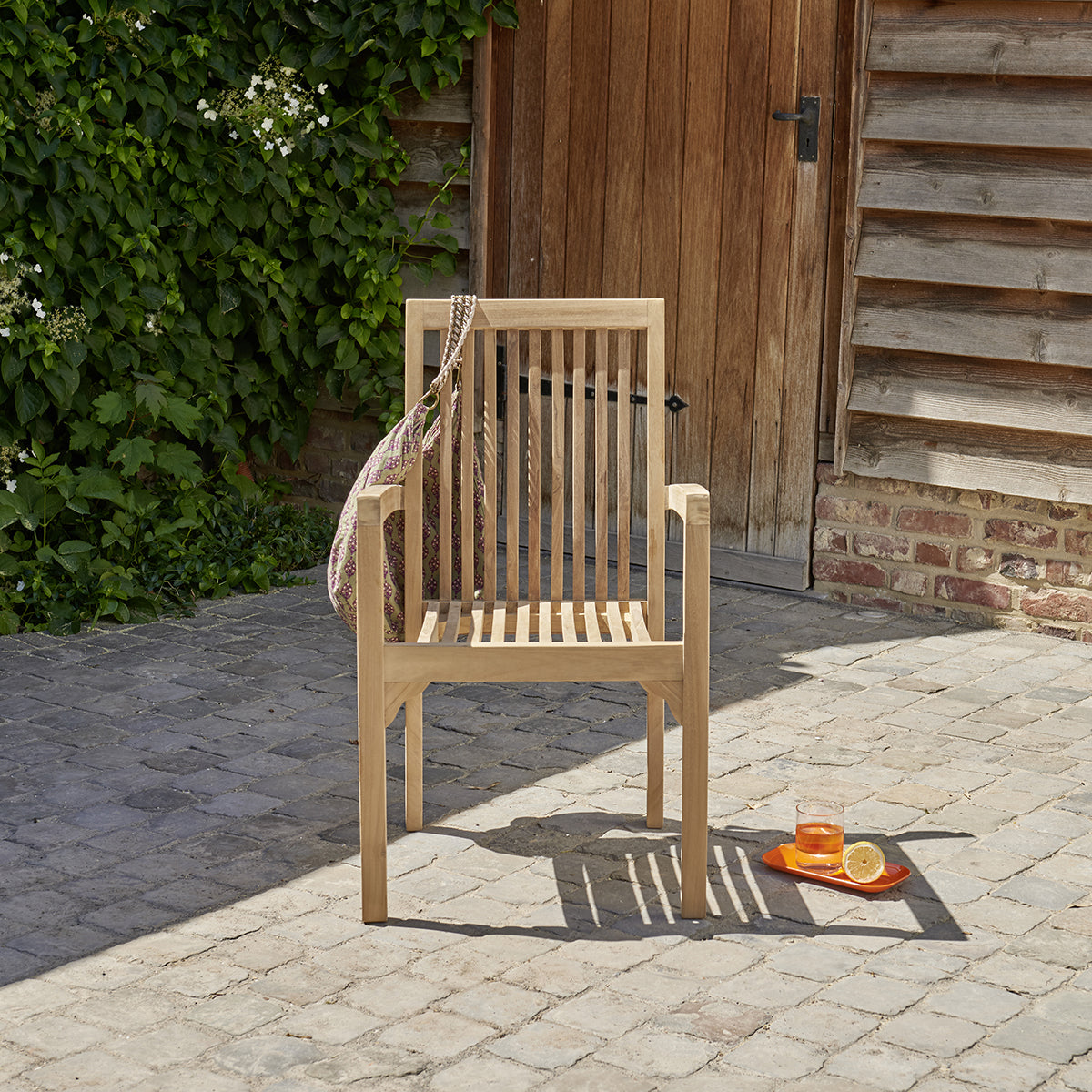 Berah Getah Malte fauteuil jardin teck empilable lot de 2
