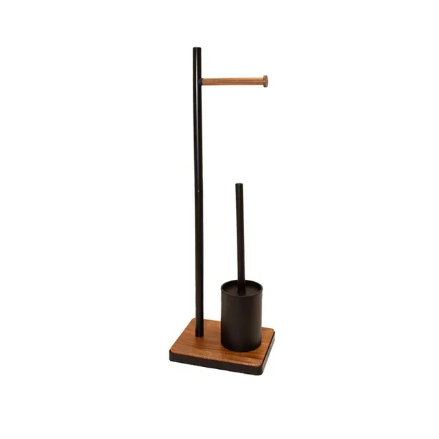Andrea House Baño porte-papier WC brosse noir acacia