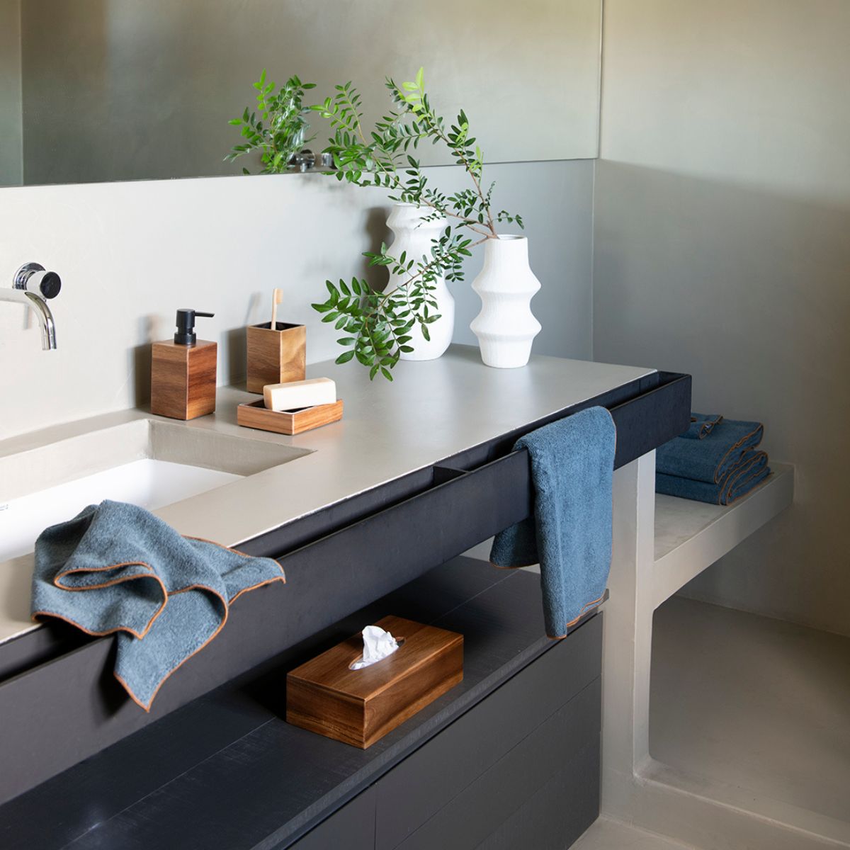 Andrea House Baño distributeur savon bois naturel