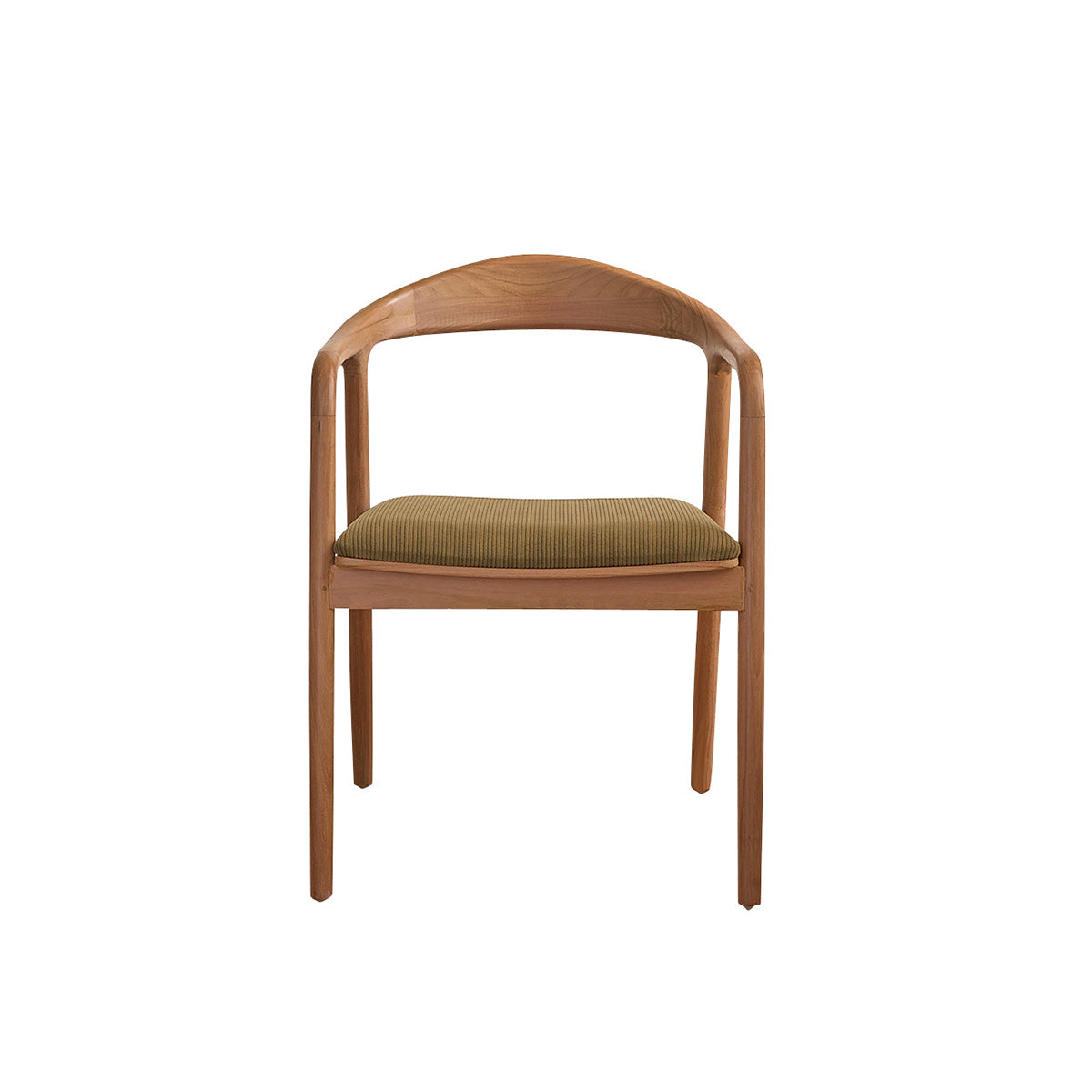 Berah Getah Ambre chaise teck velours côtelé kaki