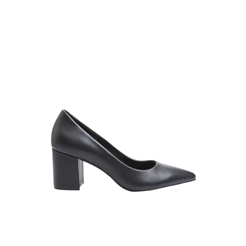 Bata Escarpins cuir femme talon carré haut