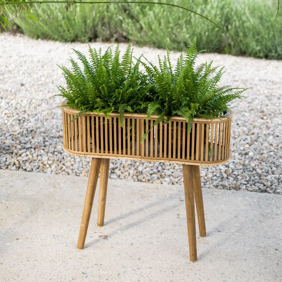Andrea House jardinière sur pied bambou rotin
