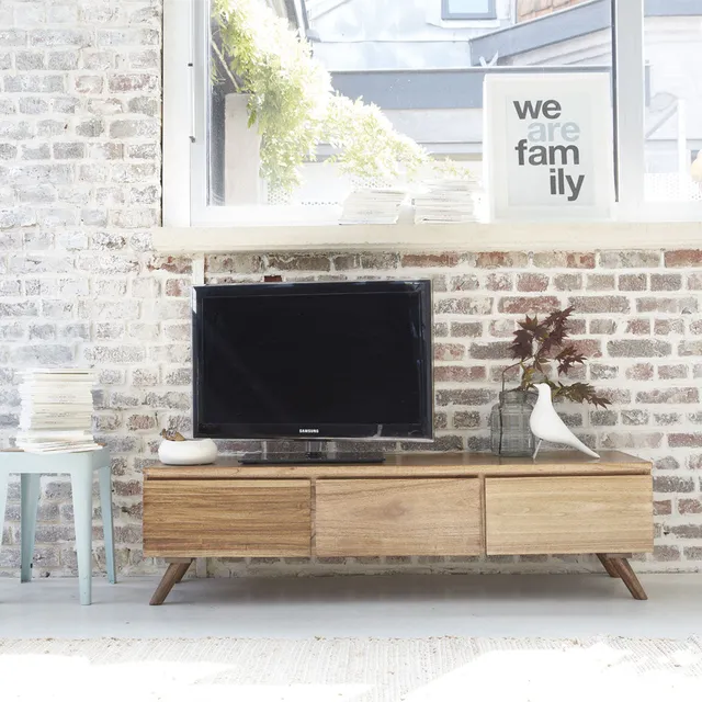 Berah Getah ODDA Meuble TV mindi 150 cm 3 portes