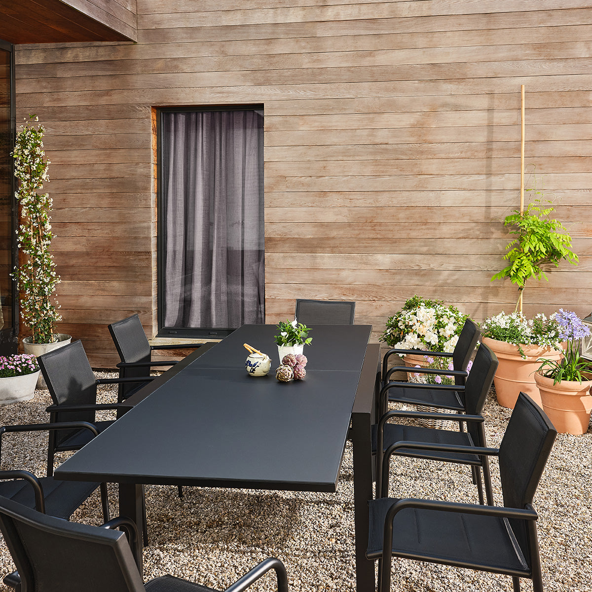 Berah Getah Basalt salon jardin alu noir extensible 6/10