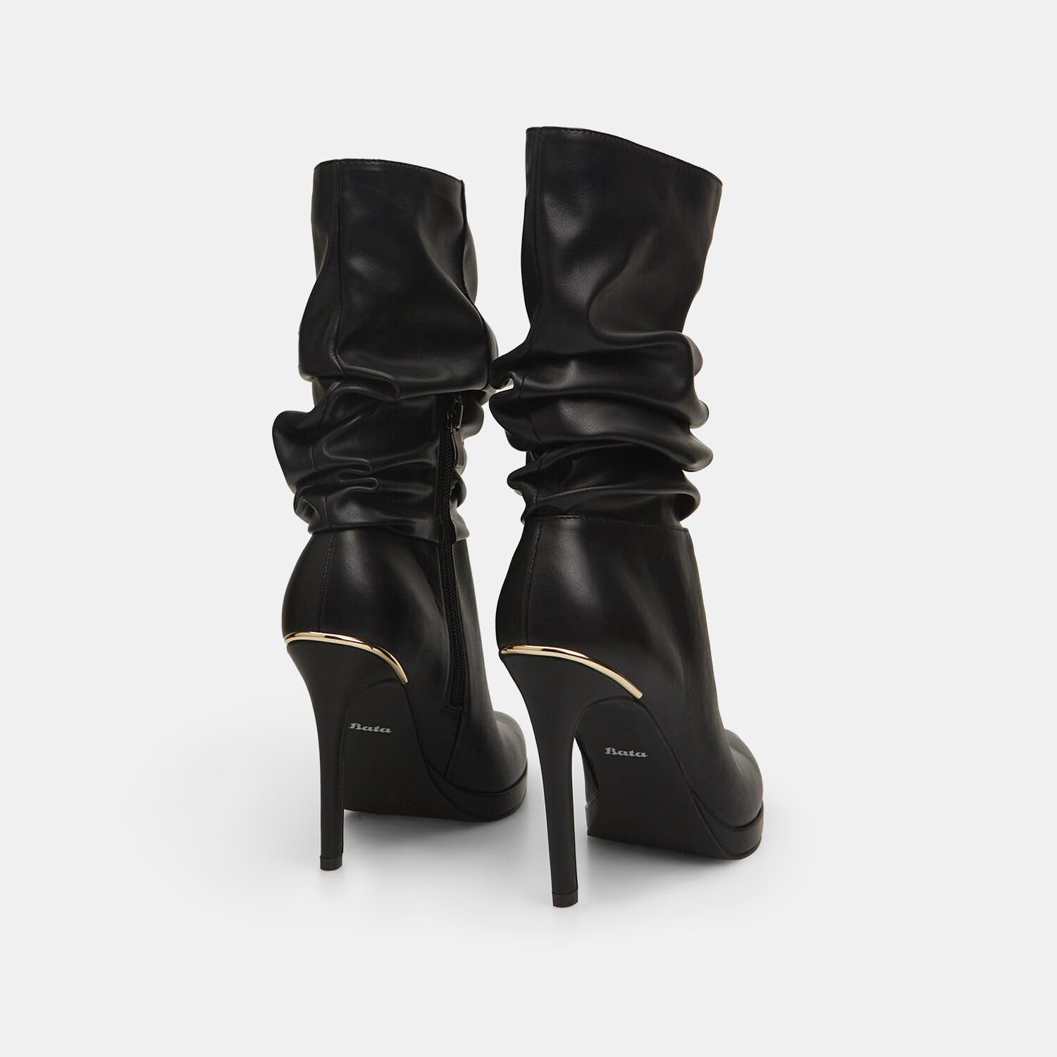 Bata Bottes femme bouclées talon aiguille soirée