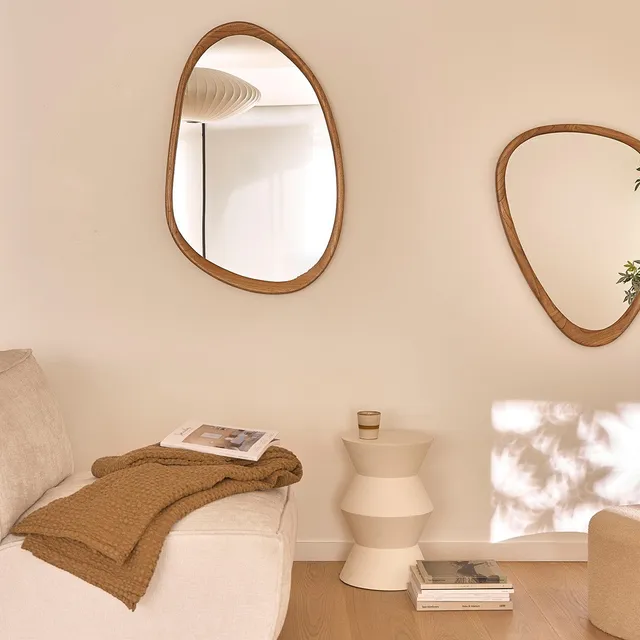 Berah Getah Fifties miroir mindi 90 cm ondulé