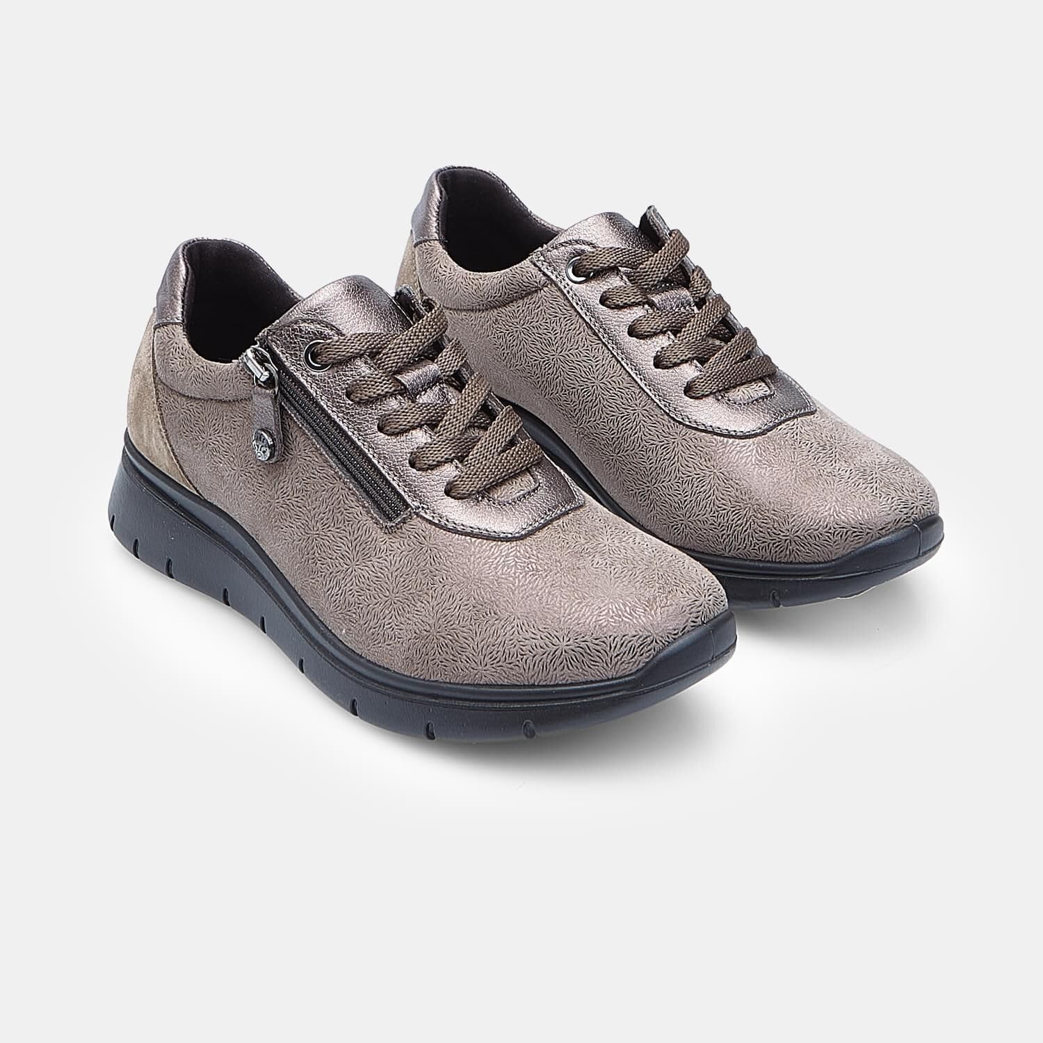Bata Chaussures à lacets zippée femme confortable