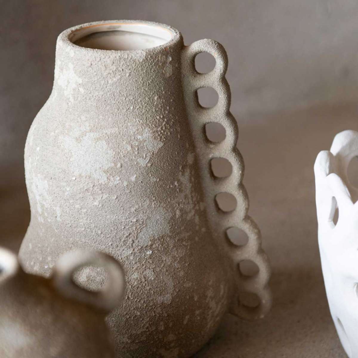 Andrea House Decoración vase céramique marron Atacama 23