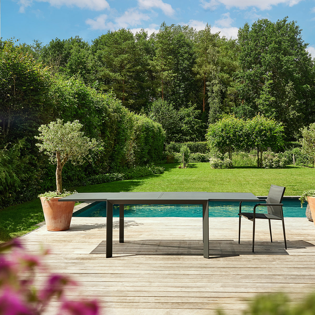 Berah Getah Lagon table jardin alu extensible gris 6/10