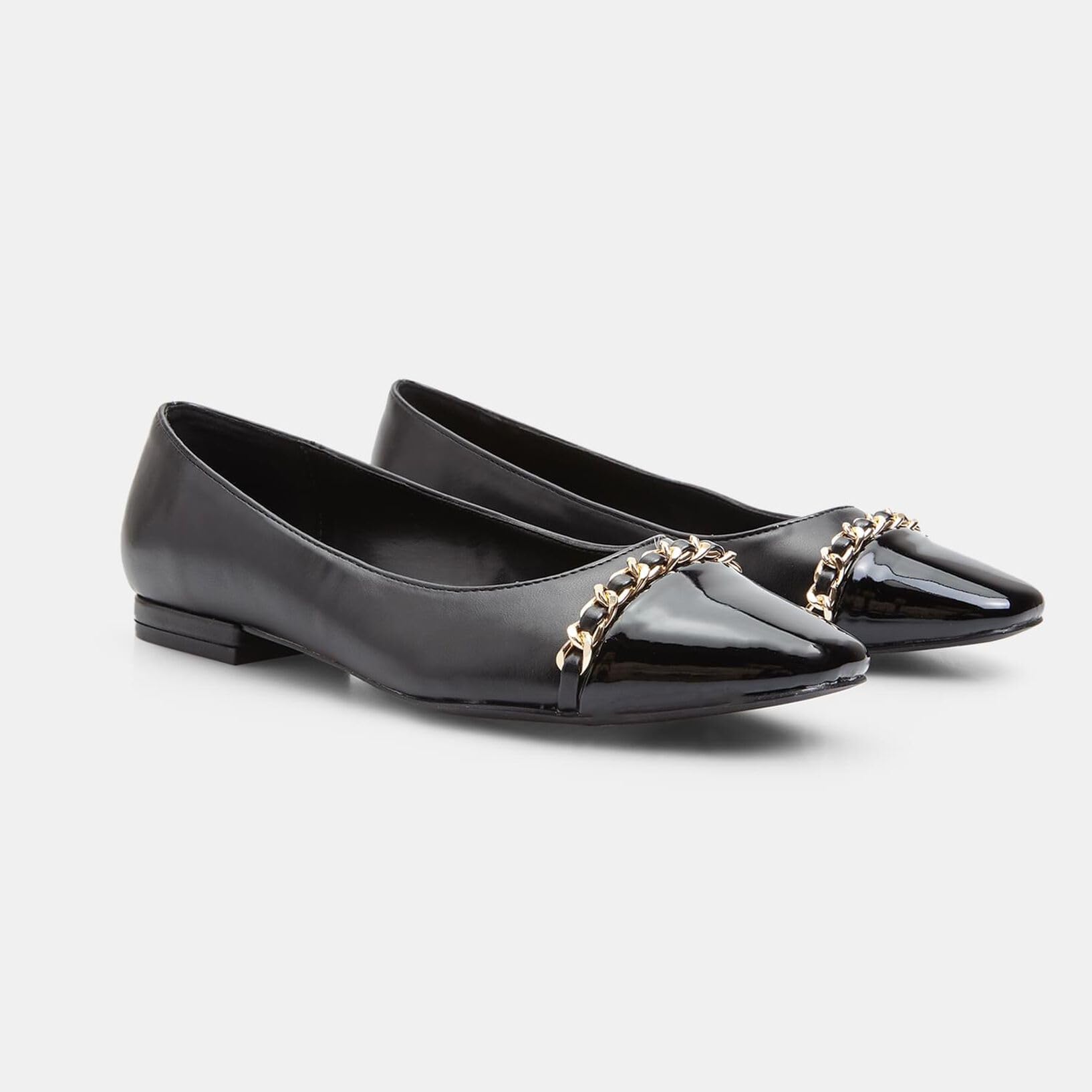 Bata Ballerines Femme Chaîne Noires Confort Antidérapant