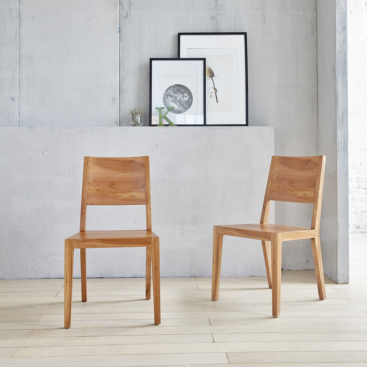 Berah Getah TRISTAN lot 2 chaises teck massif