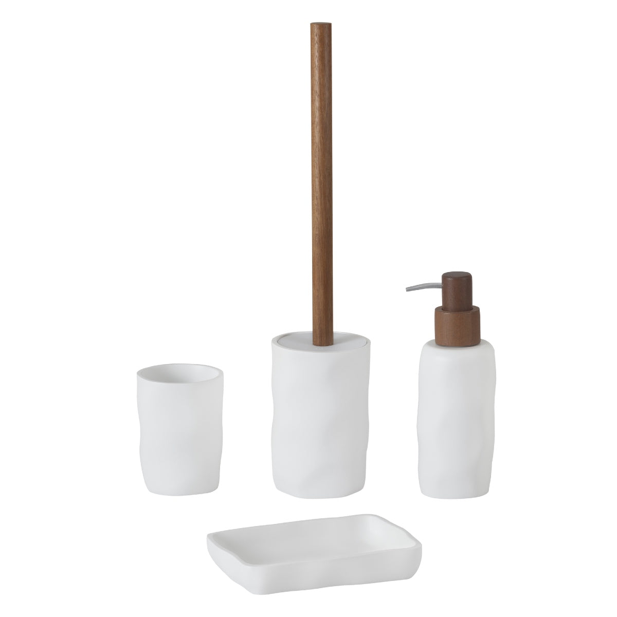Andrea House distributeur savon salle de bain résine blanc