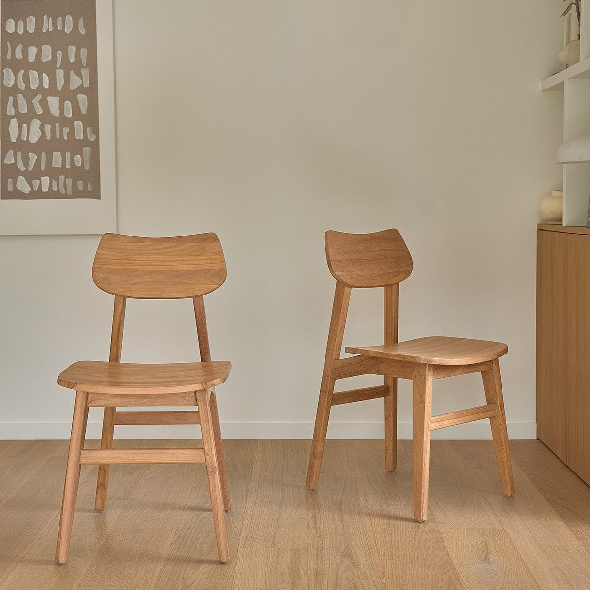 Berah Getah Adèle lot 2 chaises teck massif