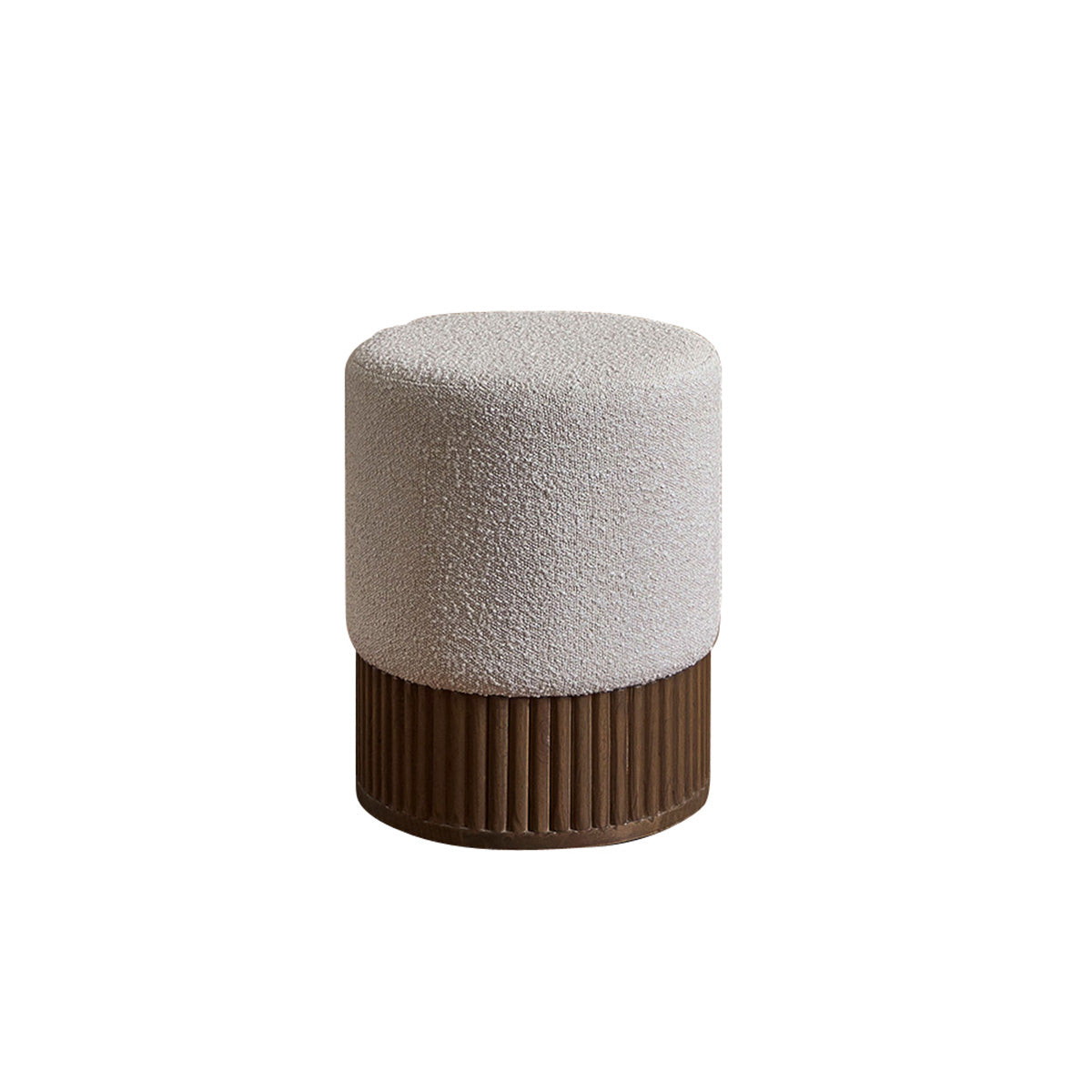 Berah Getah Tane pouf mindi bouclette blanche Ø38 cm