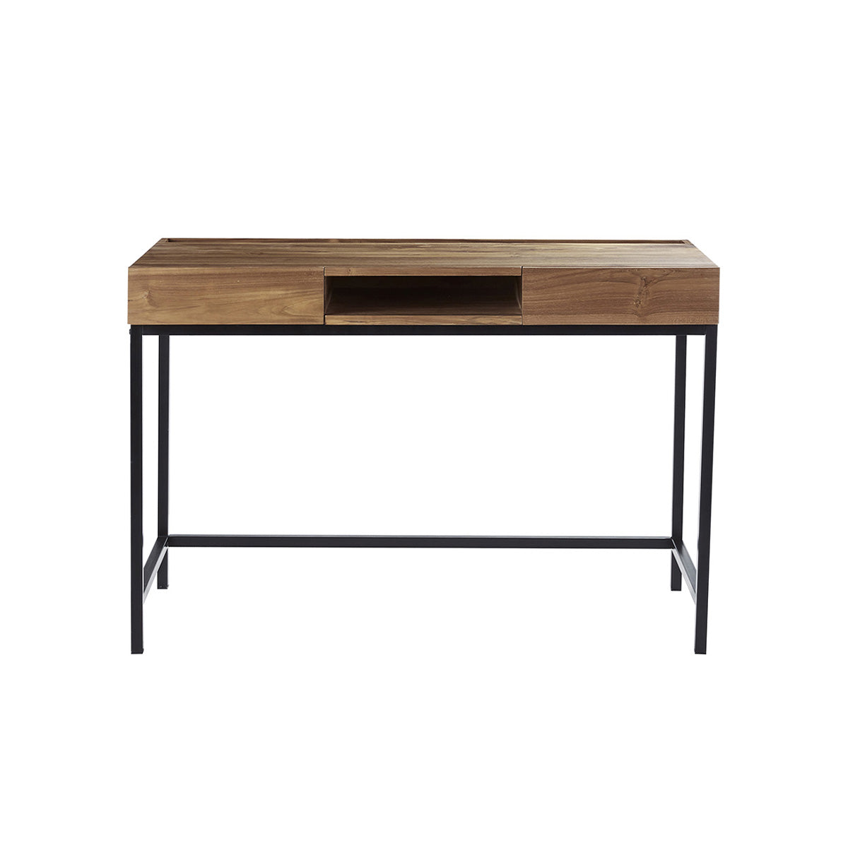 Berah Getah Lina bureau teck métal 120 cm industriel