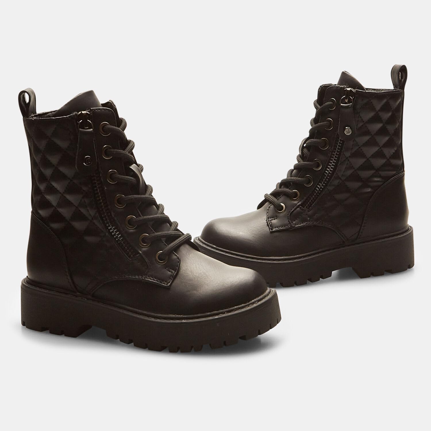 Bata Bottines boots combat fille lacets zip