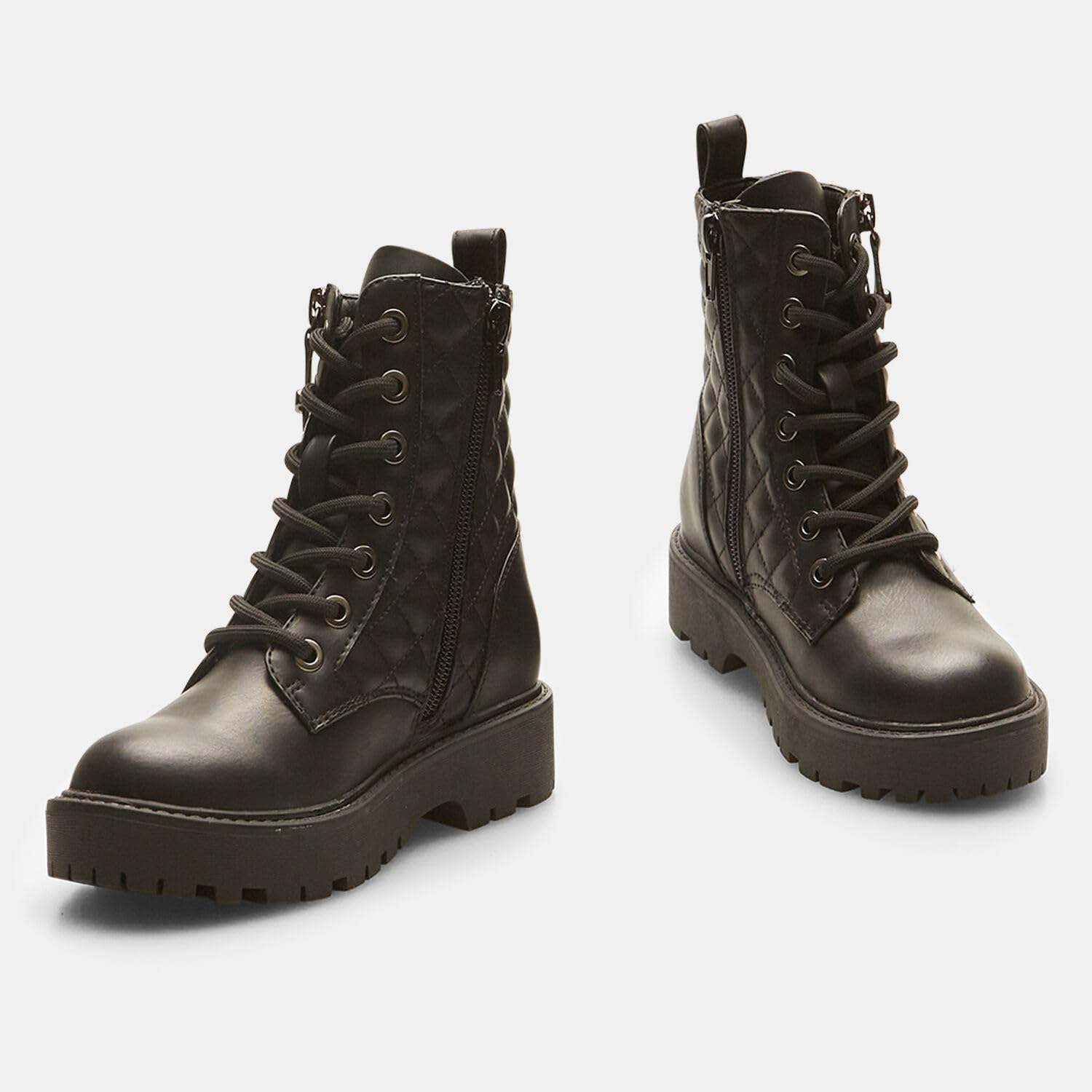Bata Bottines boots combat fille lacets zip