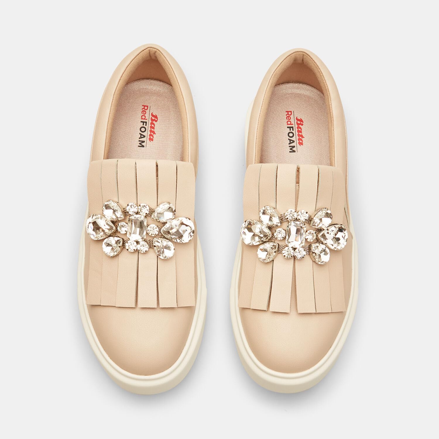 Bata Mocassins femme franges bijou chaussures plates