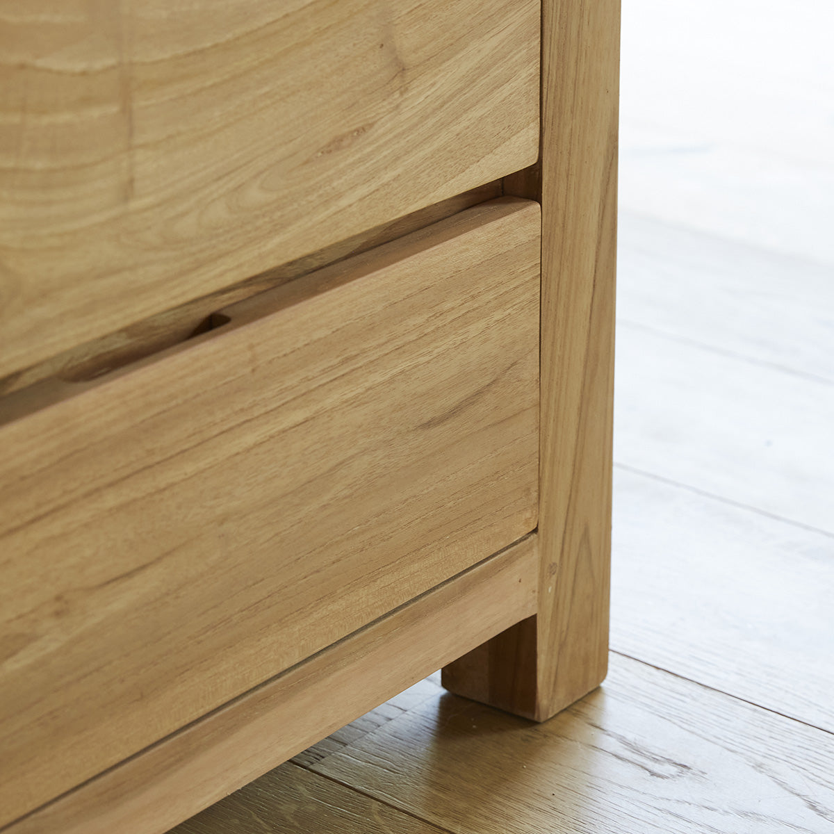Berah Getah Boston meuble TV teck massif 150 cm marron