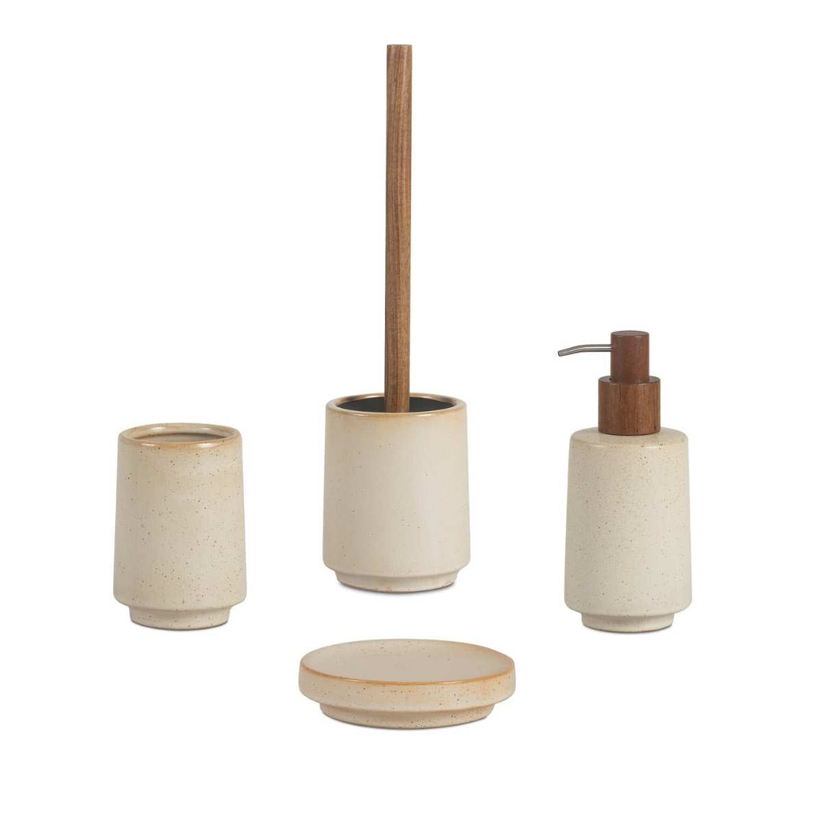 Andrea House Baño Brosse WC céramique et bois