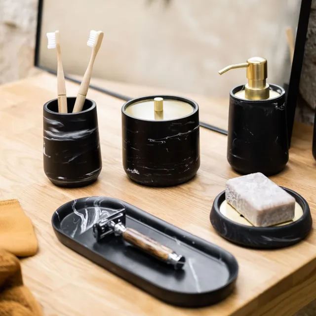 Andrea House Baño distributeur savon marbre noir