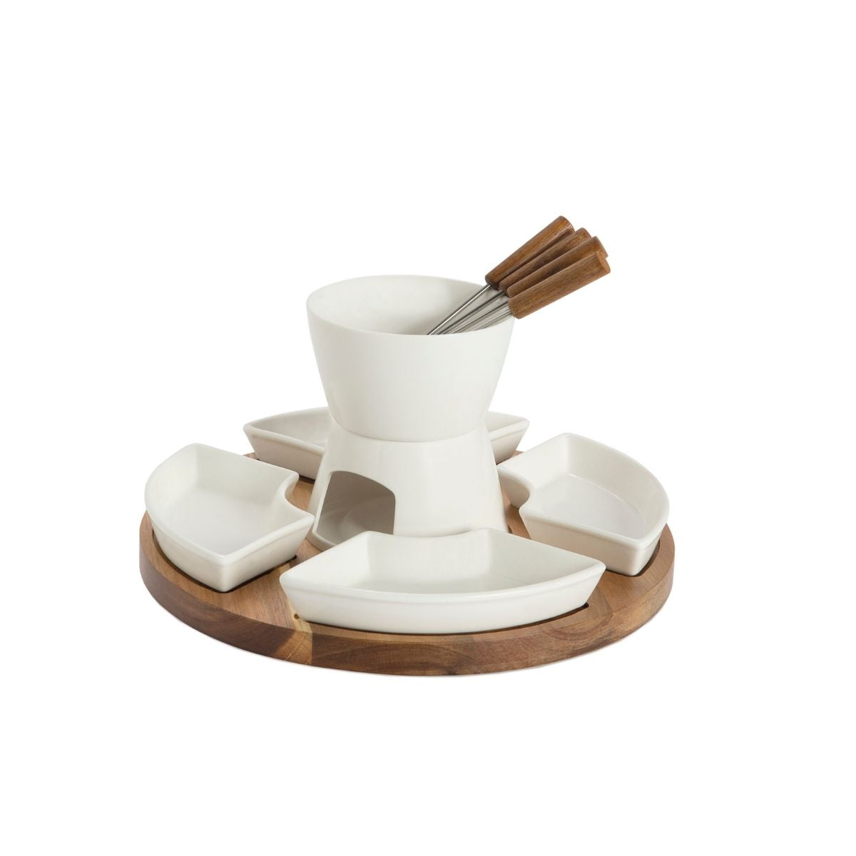 Andrea House service fondue porcelaine acacia 4 pièces