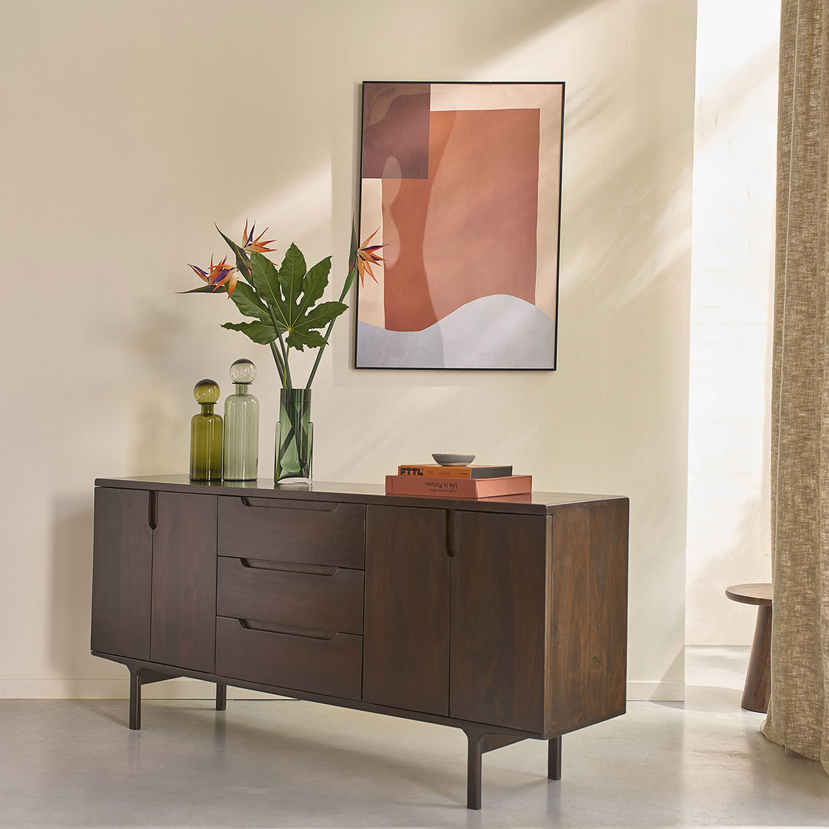 Berah Getah Lazare buffet manguier massif 180 cm brun
