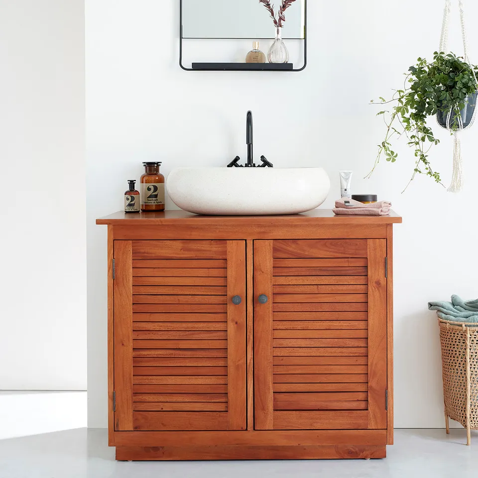 Berah Getah Newport meuble sous-vasque acajou 97 cm