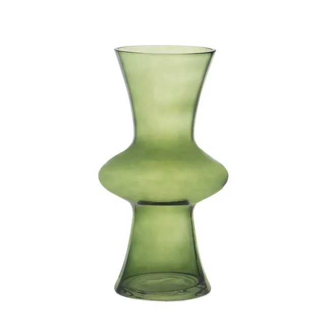 Andrea House Décoration vase verre vert 30 cm classique