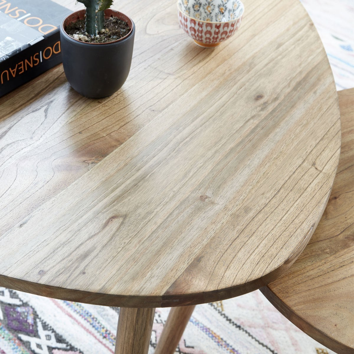 Berah Getah ODDA lot 2 tables basses mindi galet