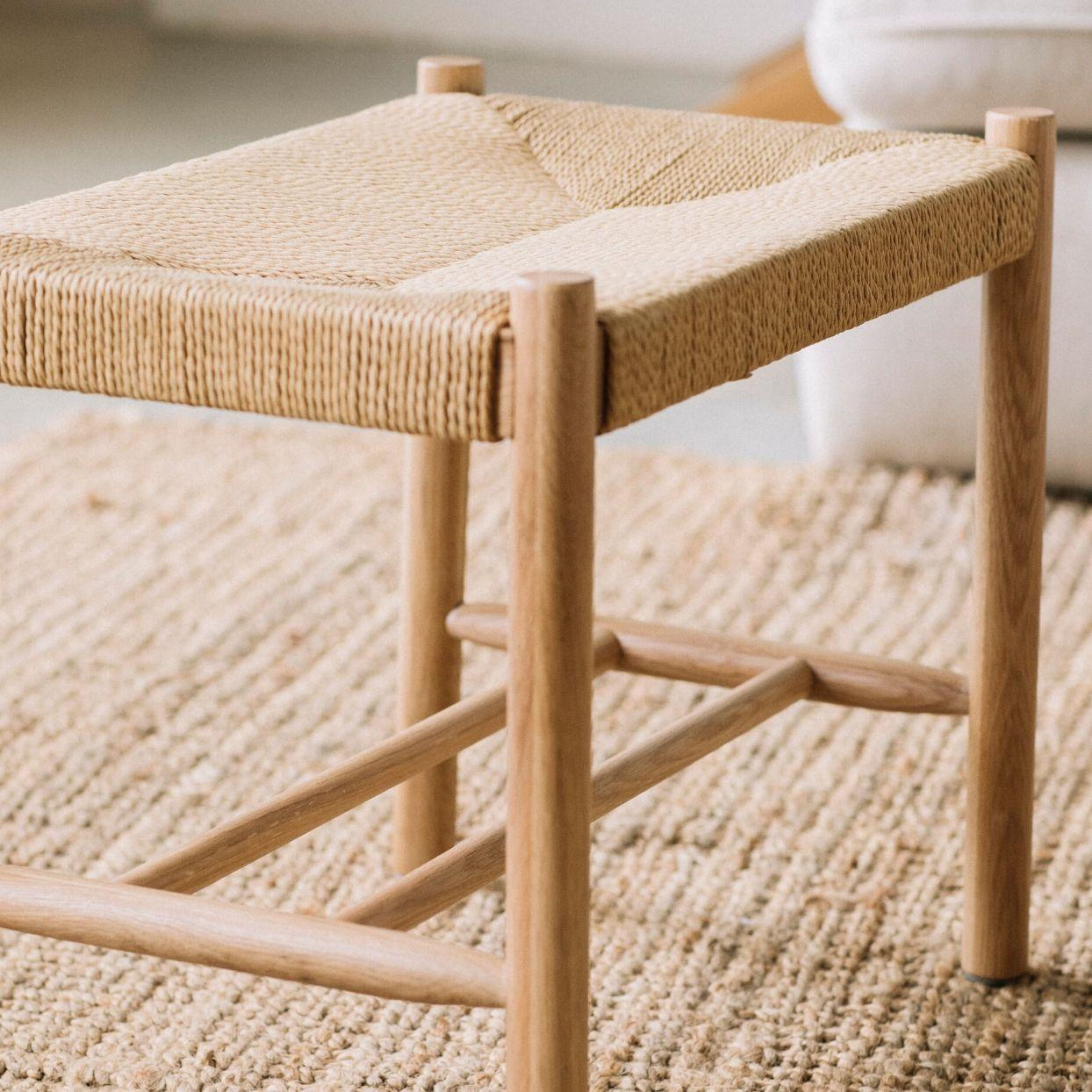 Andrea House tabouret bois chêne classique bain