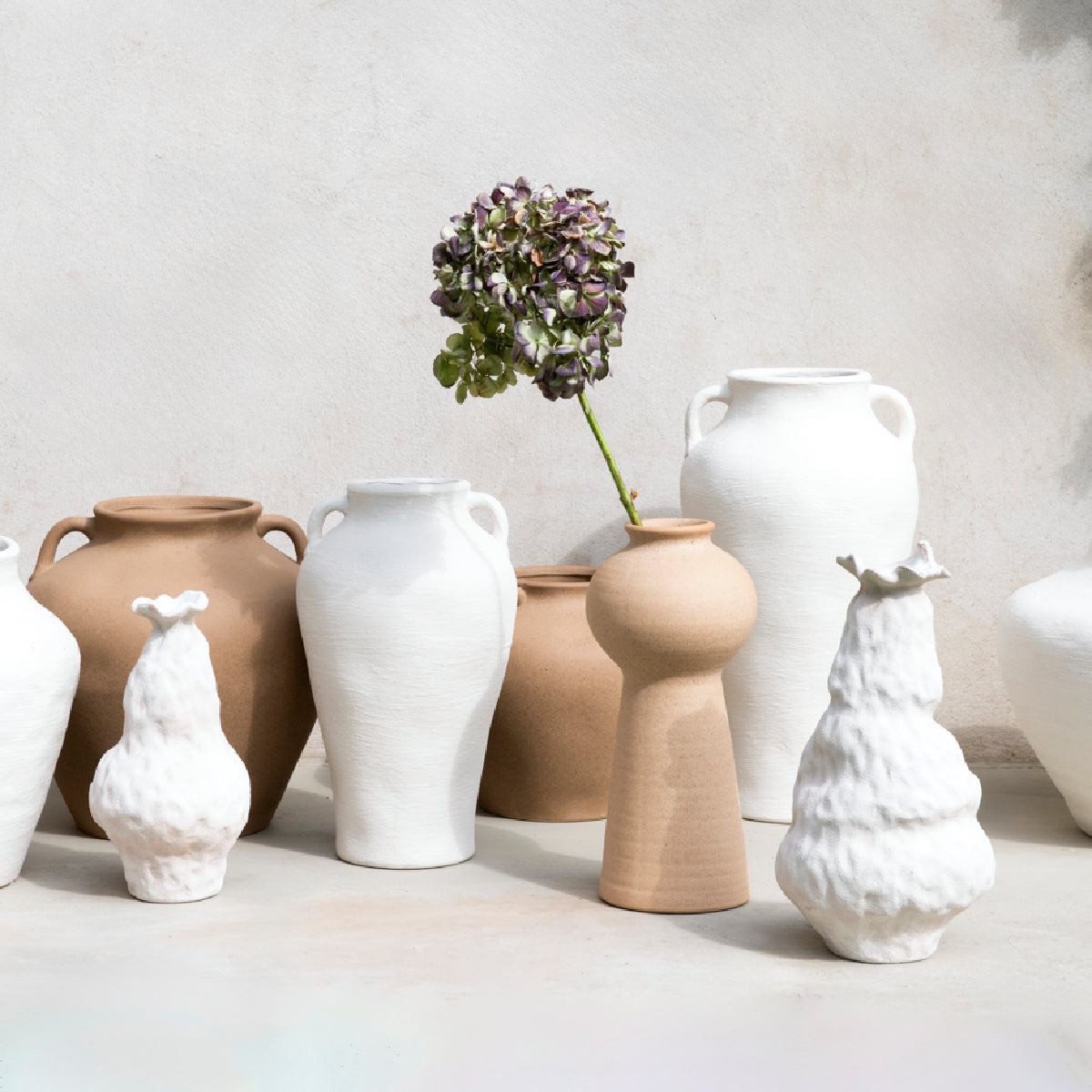 Andrea House Santorini vase céramique blanc