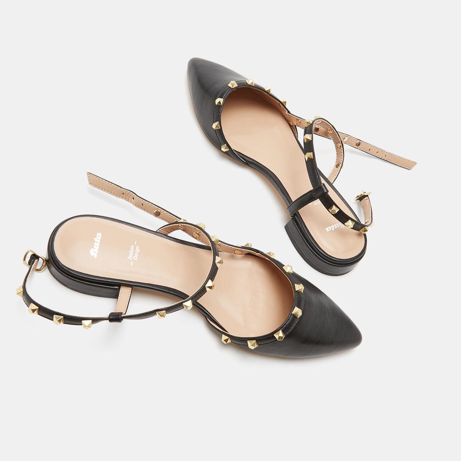 Bata Ballerines pointues cloutées femme