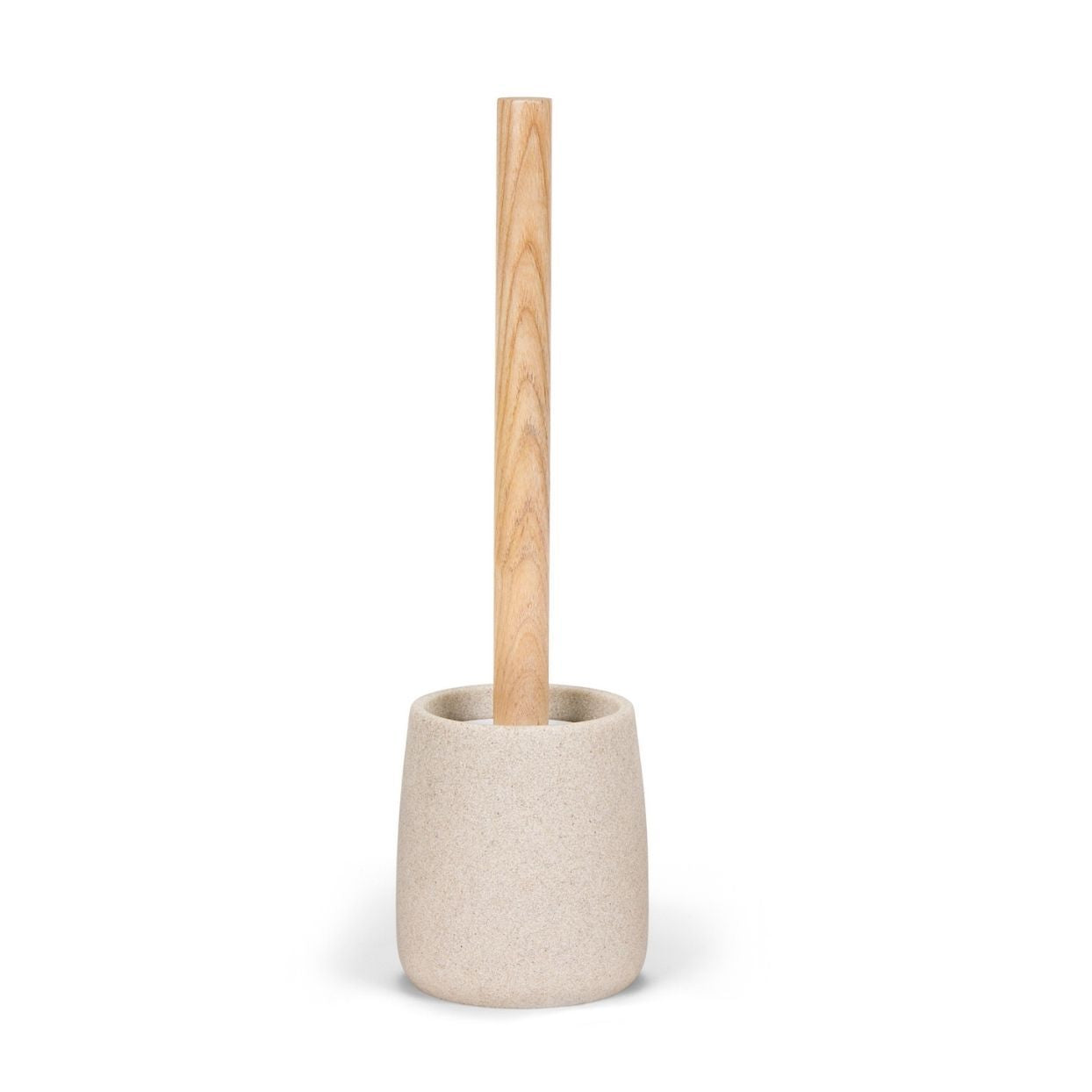 Andrea House Baño brosse WC beige grès et bois