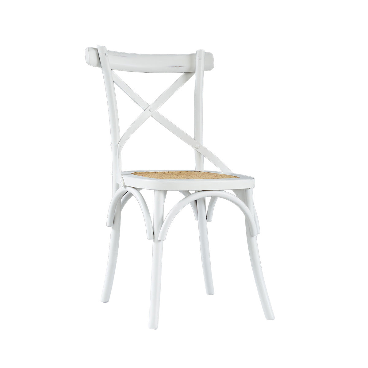 Berah Getah Londres chaise bistrot acajou rotin blanche