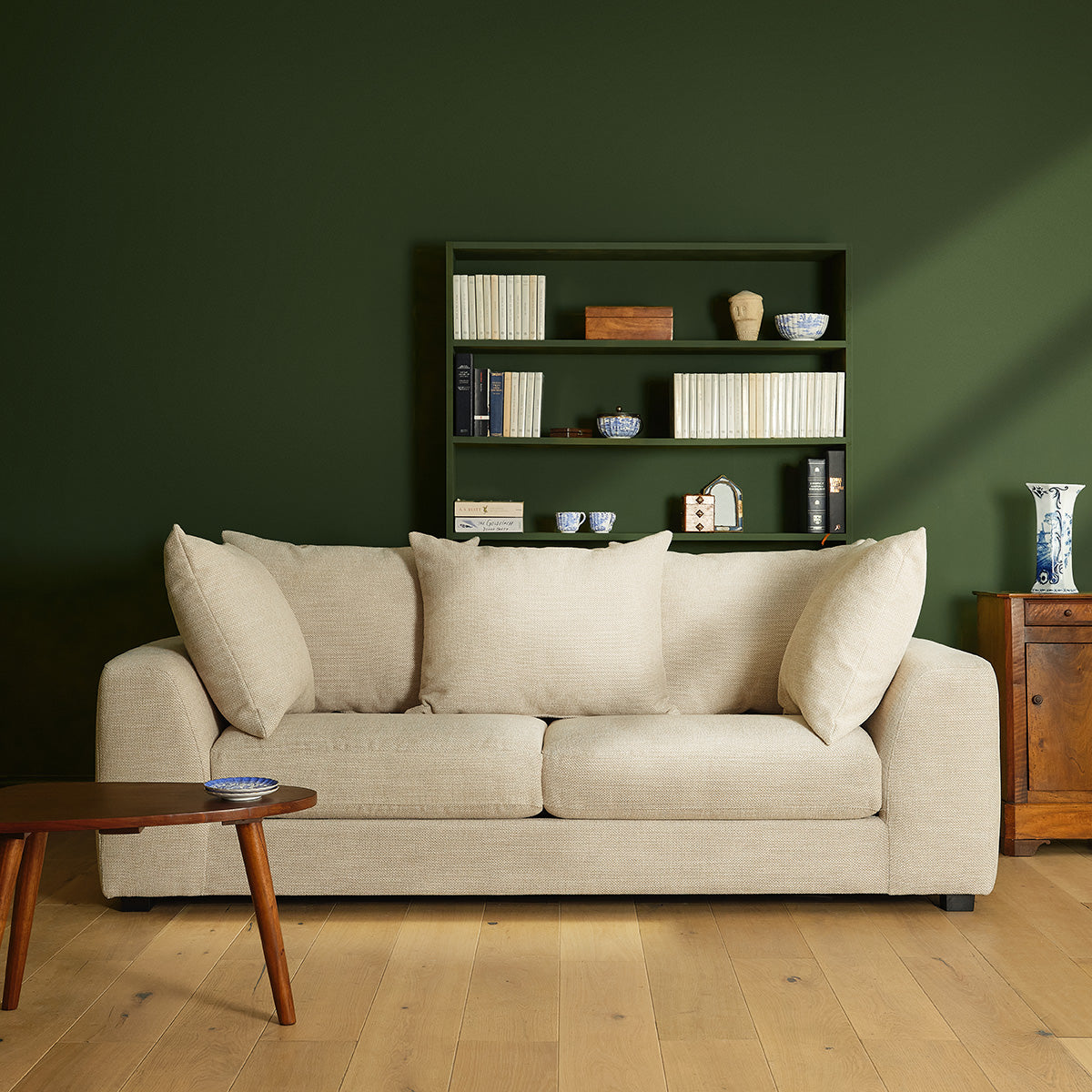 Berah Getah Edmond canapé 3 places tissu beige chiné