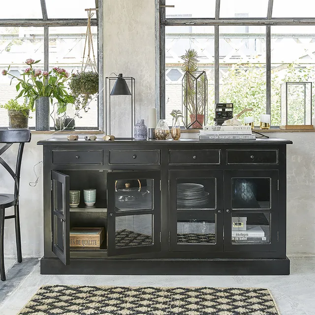 Berah Getah Bastide buffet acajou 160 cm 4 tiroirs