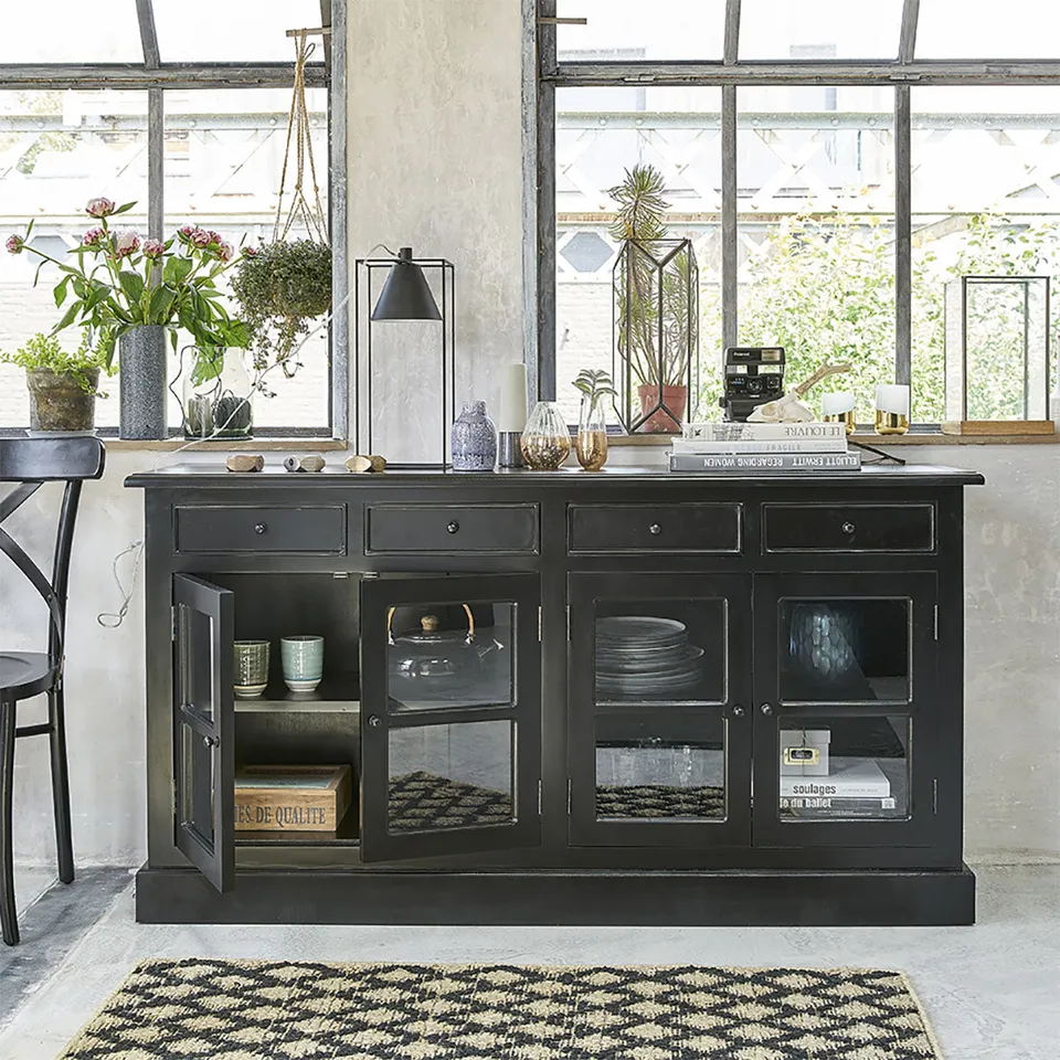 Berah Getah Bastide buffet acajou 160 cm 4 tiroirs