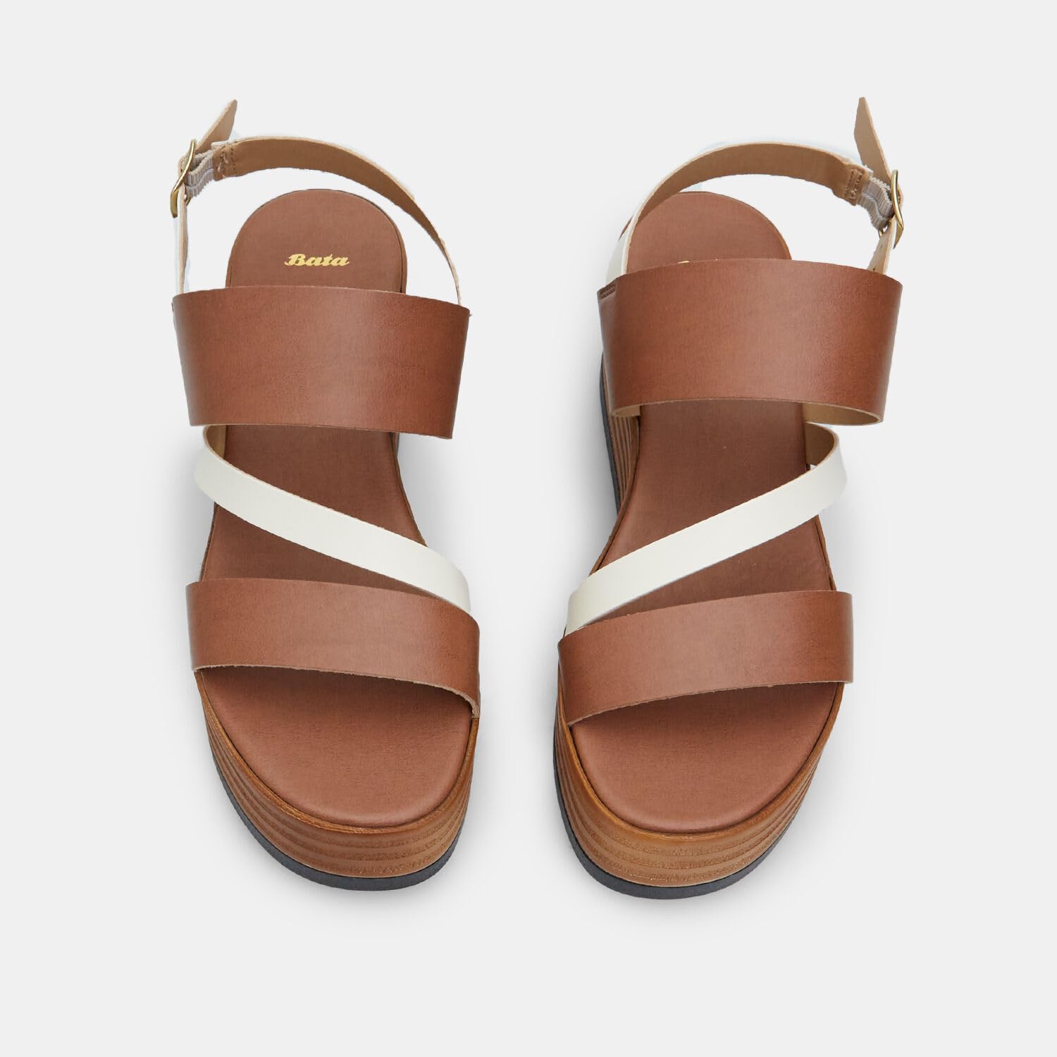 Bata Sandales Cuir Femme Plateforme 6,5 cm Chic