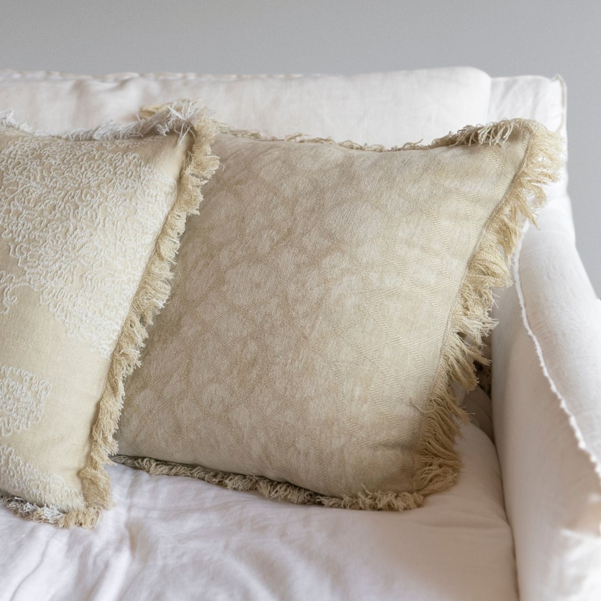 Andrea House coussin salon coton jaune
