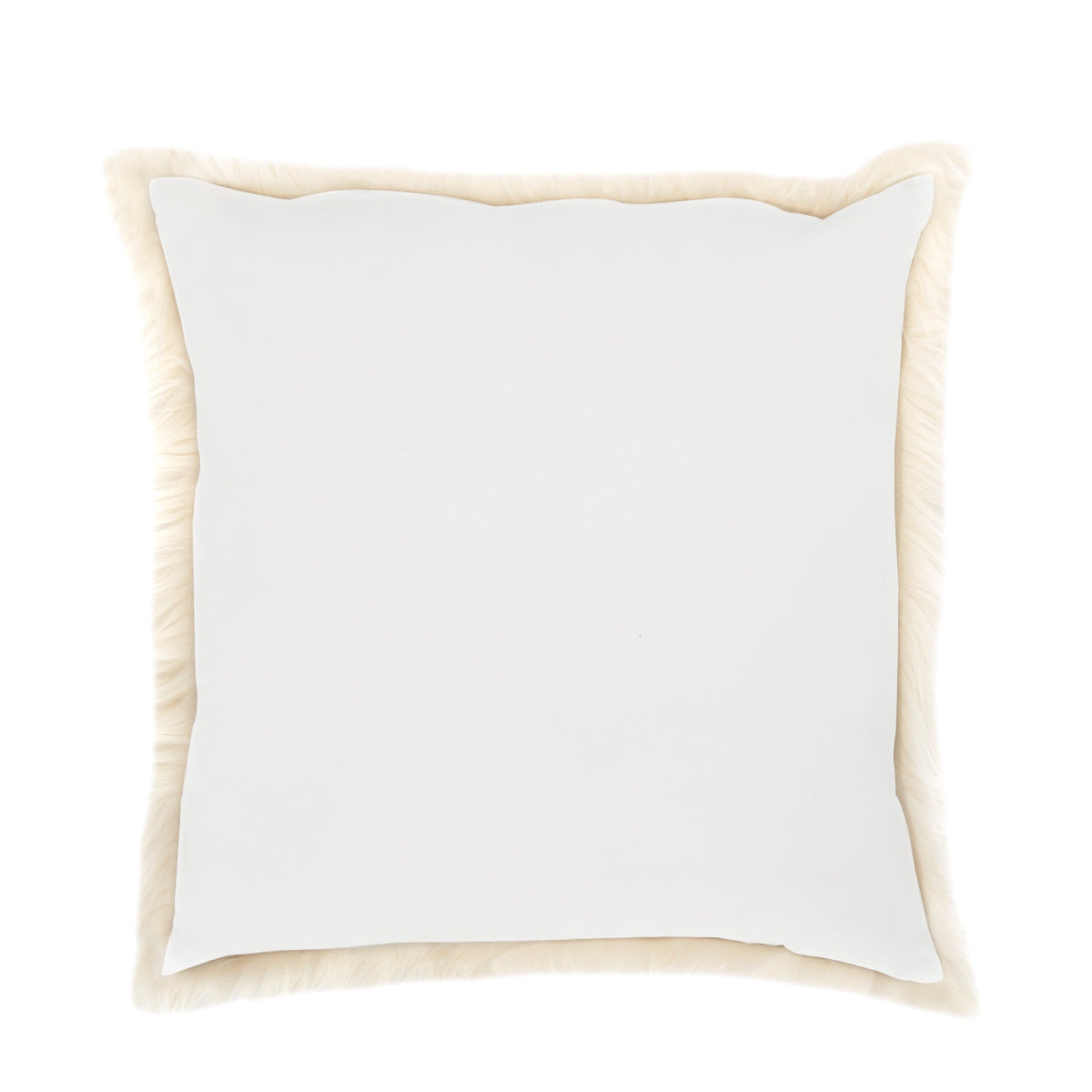 Andrea House coussin carré poils ivoire 50x50