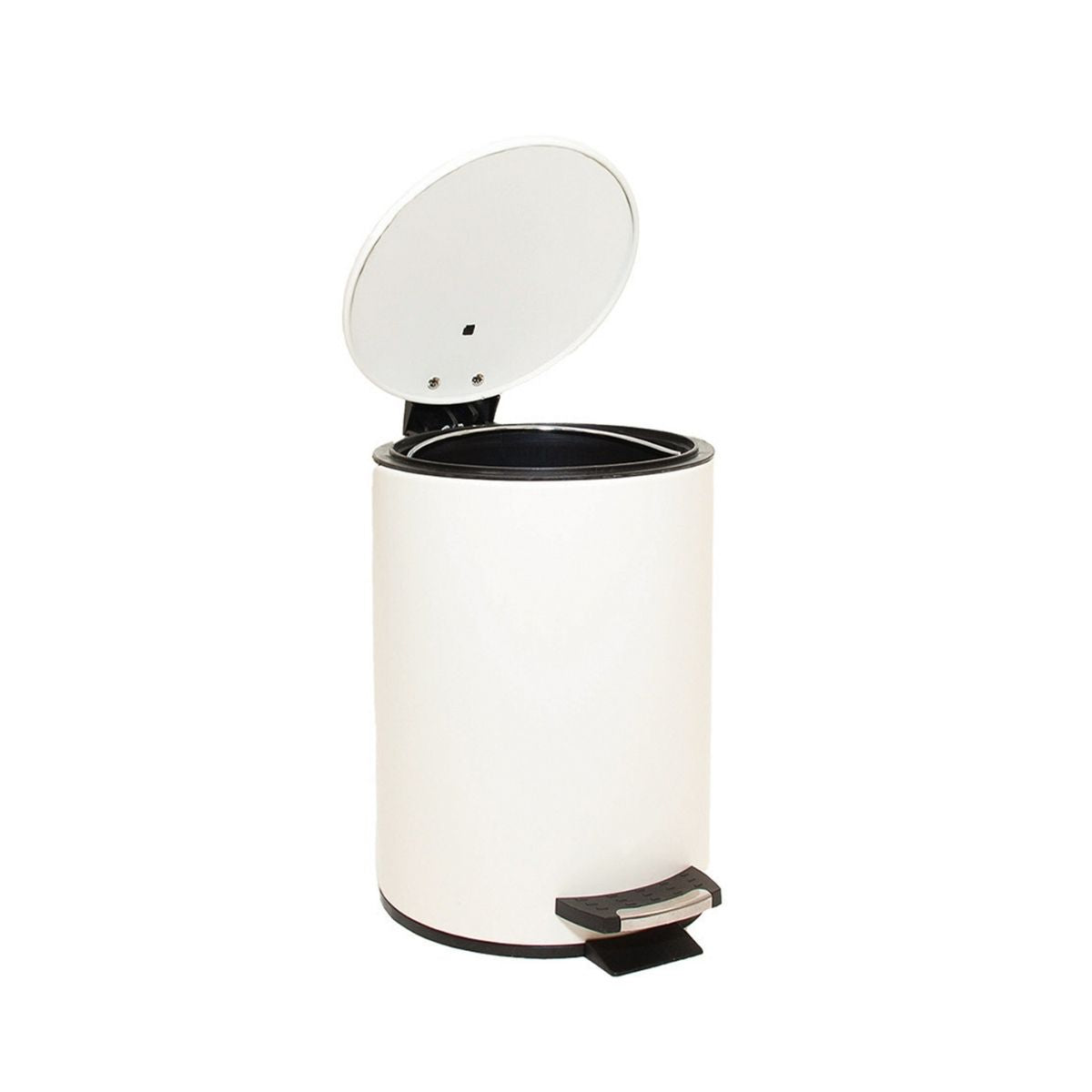 Andrea House Baño poubelle à pédale blanc 3L métal