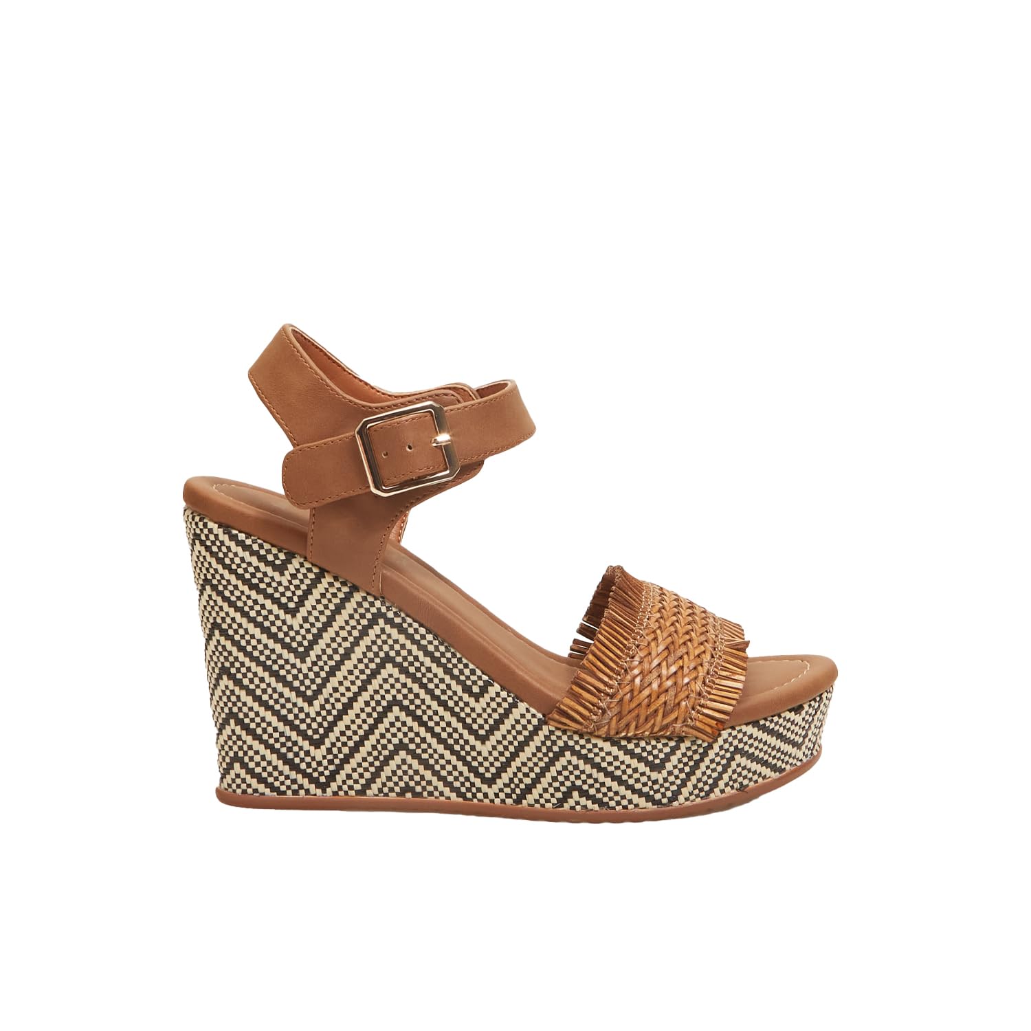 Bata Sandales Femme Compensée Cuir Tressé Été Confort