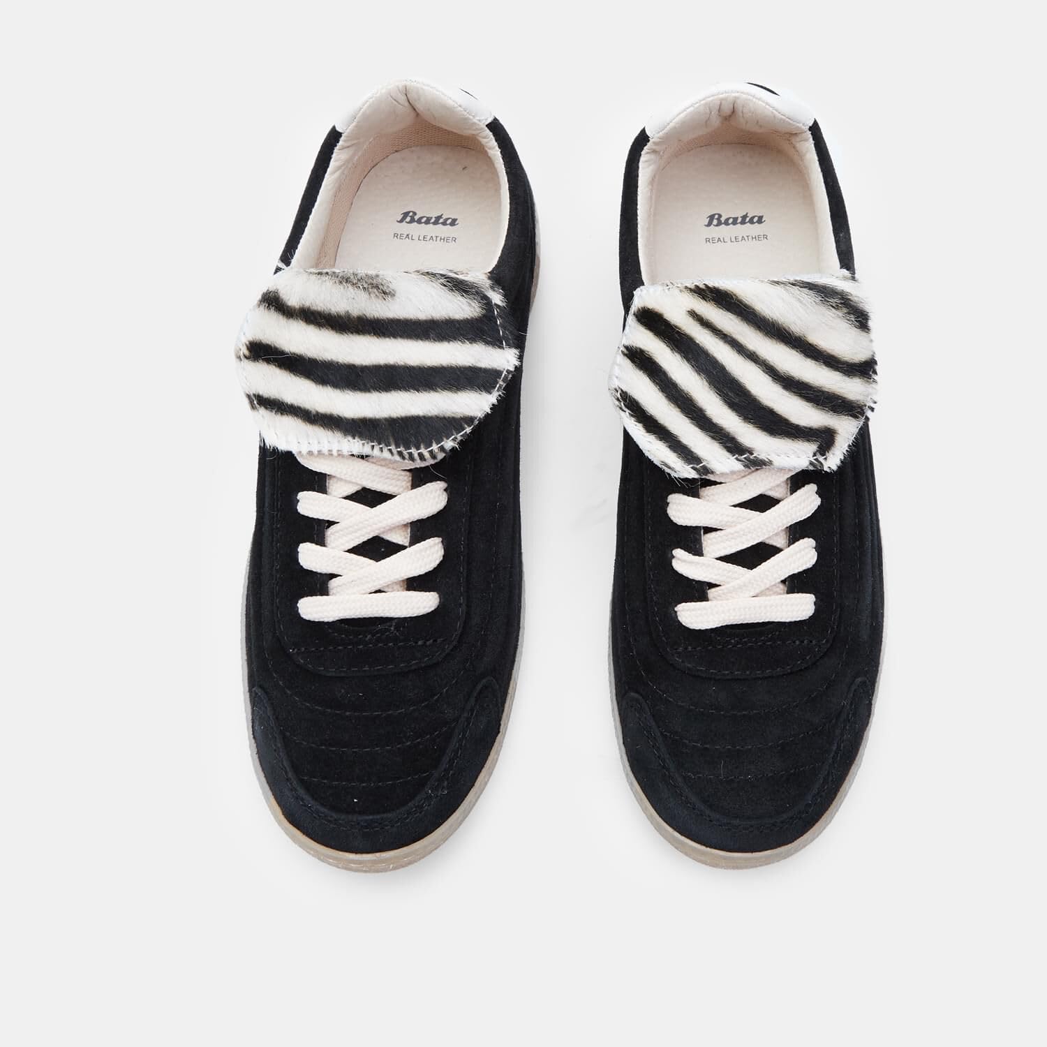Bata Sneakers Femme Languette Noires Confort