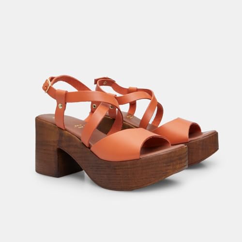 Bata Sandales Femme en Cuir Talon 8,5 cm