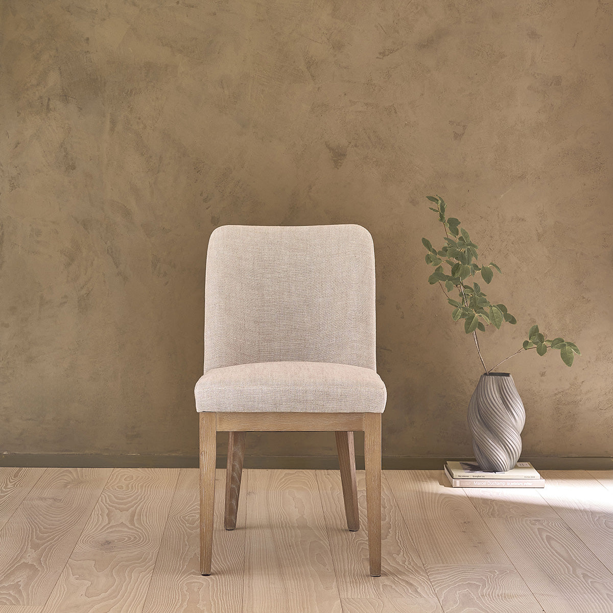 Berah Getah Margot lot 2 chaises chêne lin rembourrées