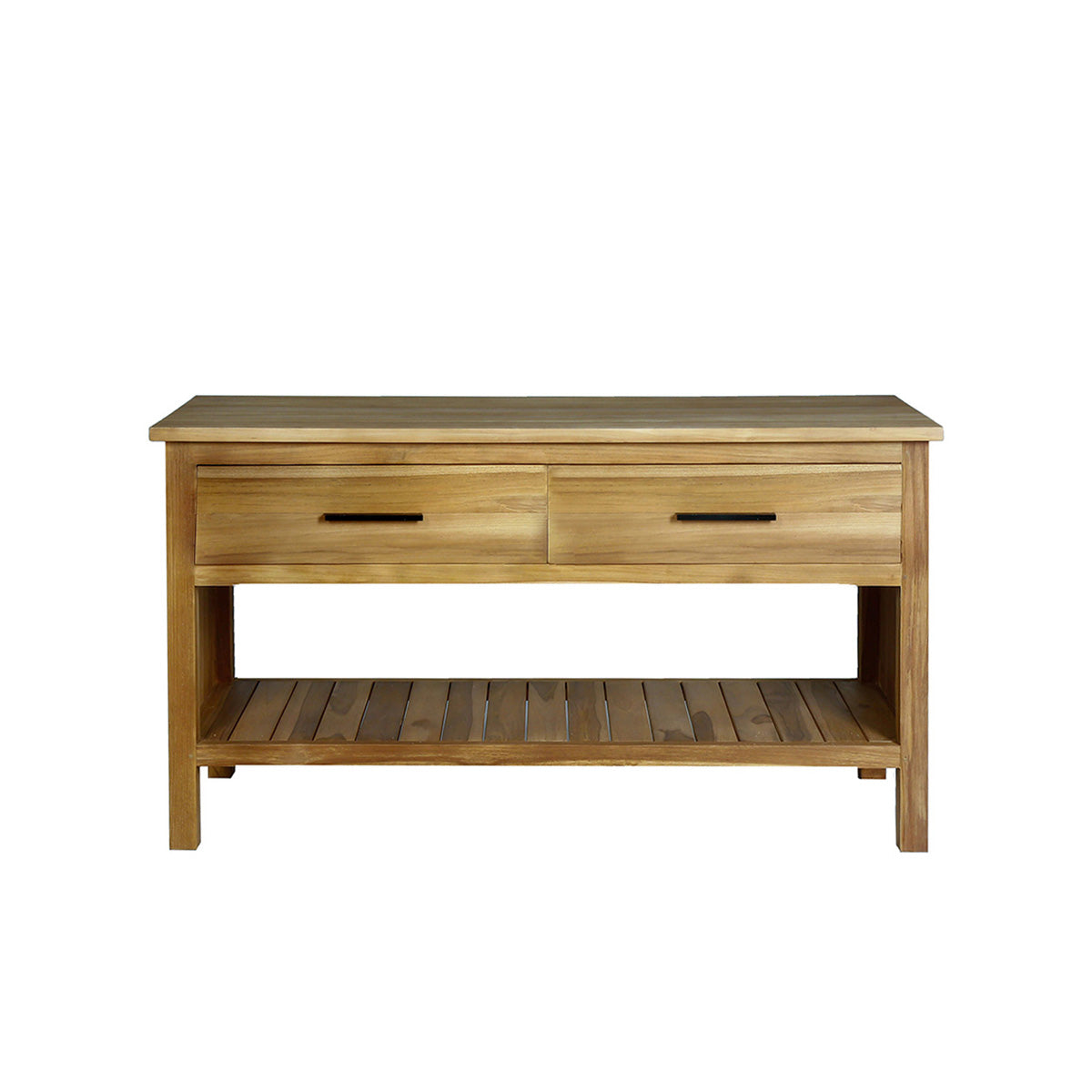 Berah Getah MARLI meuble sous vasque teck 135 cm 2 tiroirs